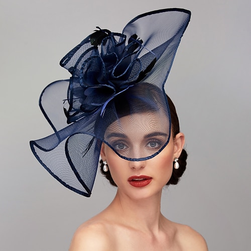 

Elegant & Luxurious Feather Linen Rayon Kentucky Derby Hat Fascinators Headpiece with Feather Floral Flower 1PC Melbourne Cup Wedding Horse Race Ladies Day Headpiece