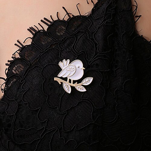 Women's Brooches Stylish Bird Ladies Simple Korean Cute Sweet Brooch Jewelry White For Party Daily Masquerade