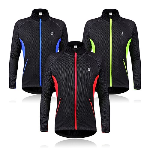 

WOLFBIKE Men's Cycling Jacket Bike Jacket Sweatshirt Windbreaker Thermal / Warm Windproof Fleece Lining Sports Fleece Winter Red / Green / Blue Mountain Bike MTB Road Bike Cycling Clothing Apparel