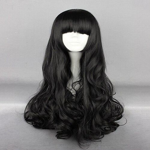 

Witches/Wizard Wig Cosplay Costume Wig Synthetic Wig Cosplay Wig Wavy Wavy with Bangs Wig Very Long Natural Black Synthetic Hair Women's Black Hairjoy