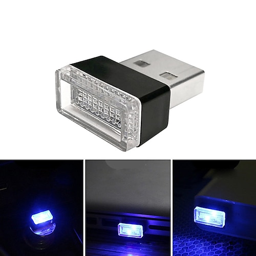 

LED Car Lights Black USB Cigarette Lighter Change Decorative Atmosphere Light 1 pcs