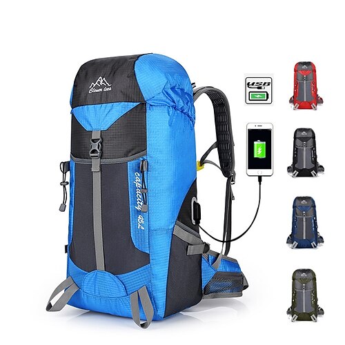 

45 L Hiking Backpack Rain Waterproof Quick Dry Wear Resistance High Capacity Outdoor Hiking Camping Travel Nylon Red Army Green Blue