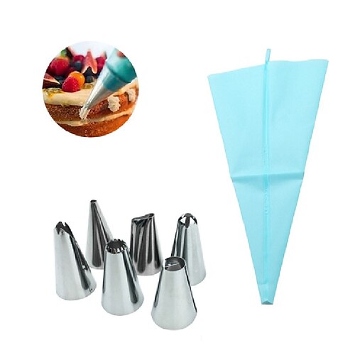 

Backing Tool Set of 6 Stainless Steel Nozzle Kitchen Accessories Icing Piping Cream Pastry Bag DIY Cake Decorating Tips Set