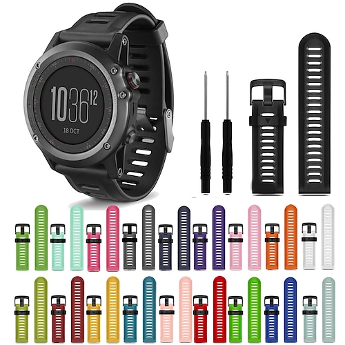 

1 pcs Smart Watch Band for Garmin Fenix 7X / 6X / 5X / 3 Sapphire Fenix 6X Pro / 5X Plus / 3 HR Silicone Smartwatch Strap with Removal Tool Breathable Sport Band Replacement Wristband