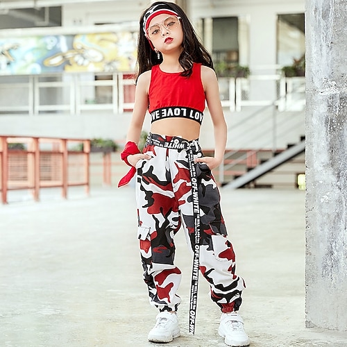

modello hip hop top / stampa ruching girls spandex naturale smanicato performance