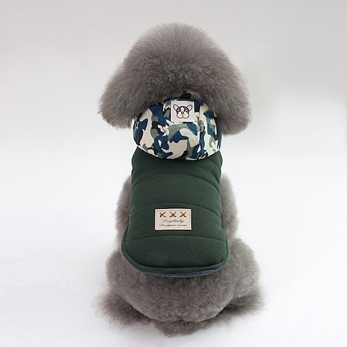 

Dog Coat Puppy Clothes Camouflage Solid Colored Casual / Daily Warm Ups Outdoor Winter Dog Clothes Puppy Clothes Dog Outfits Green Gray Costume for Girl and Boy Dog Cotton S M L XL XXL