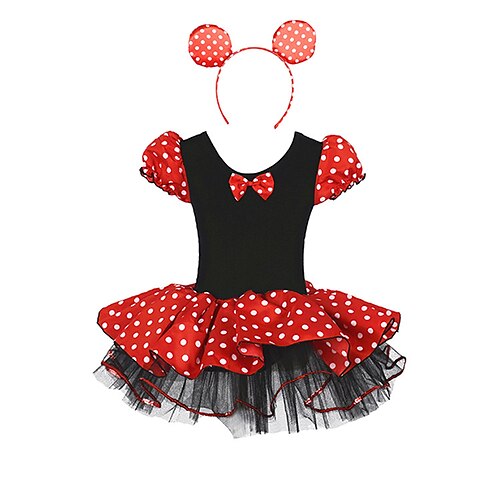 Princess Fairytale Cosplay Costume Party Costume Kid's Halloween Carnival Children's Day Festival / Holiday Corduroy Outfits Polka Dot Patchwork