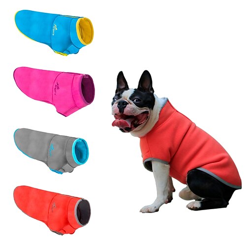 

Dog Cat Coat Vest Puppy Clothes Color Block Classic Lolita Casual Daily Winter Dog Clothes Puppy Clothes Dog Outfits Fuchsia Gray Orange Costume for Girl and Boy Dog XS S M L XL