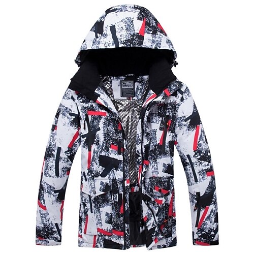 

Men's Ski Jacket Snow Jacket Outdoor Winter Windproof Rain Waterproof Warm Breathable Winter Jacket Top for Winter Sports