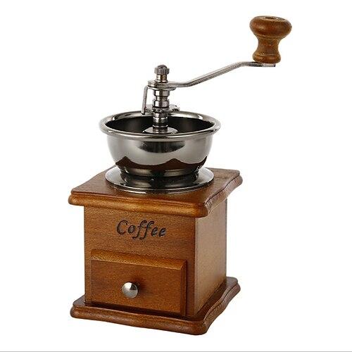 madeira café feijão especiaria estilo vintage mão moedor cor aleatória