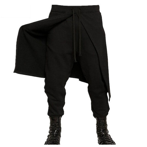 

Men's Sweatpants Joggers Trousers Casual Pants Drawstring Elastic Waist Solid Colored Full Length Daily Streetwear Exaggerated Black
