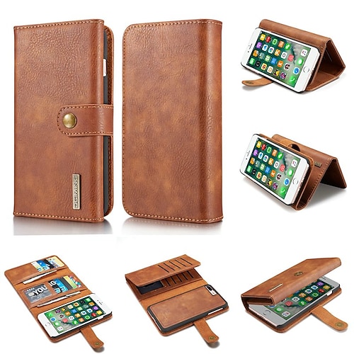 

telefon Etui Til Apple Tegnebogskortetui Phone 13 Pro Max 12 11 X XR XS Max 8 7 Kortholder Helkropsbeskyttelse Magnetisk flip Helfarve Ensfarvet Hårdt ægte læder