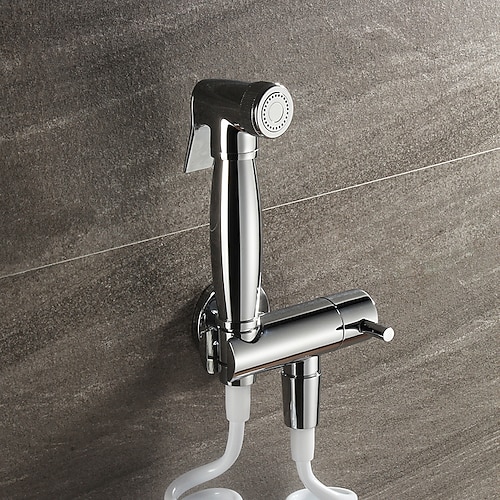 

Single Hole Bidet ChromeToilet Handheld Bidet Sprayer Self-Cleaning Contemporary Clean Spray Gun