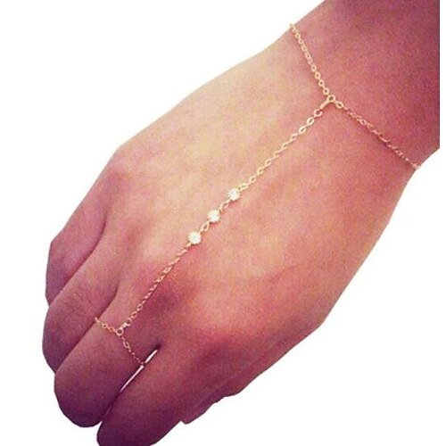

Women's Clear Cubic Zirconia Chain Bracelet Link / Chain Stylish Simple Imitation Diamond Bracelet Jewelry Gold For Holiday Festival