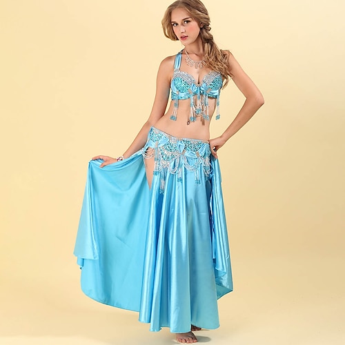 

Belly Dance Skirt Crystals / Rhinestones Women's Training Performance Sleeveless Dropped Polyester