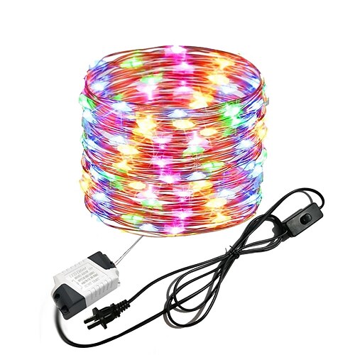 

10M 33Ft 100leds Waterproof Copper Wire lights Fairy String EU US Plug with Switch Direct use AC85-265V