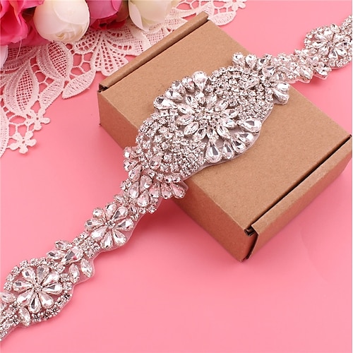 

Silver plated steel Wedding / Party / Evening Sash With Crystals / Rhinestones Women's Sashes