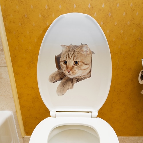 

Funny Cat Toilet Stickers - Animal Wall Stickers Animals Bathroom / Indoor