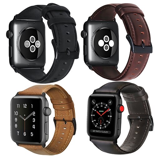 

1 pcs Smart Watch Band for Apple iWatch Series 8 7 6 5 4 3 2 1 SE Apple Watch Genuine Leather Smartwatch Strap Leather Loop Replacement Wristband