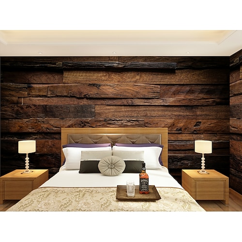 

Mural Wallpaper Wall Sticker Covering Print Adhesive Required Faux Wood Plank Canvas Home Décor