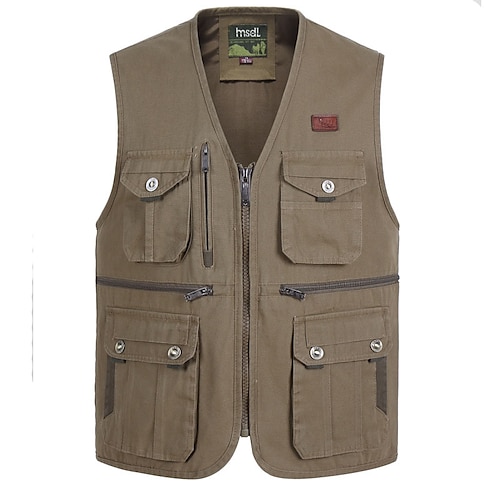 Men's Multi Pocket Waistcoat Fishing Hunting Gilet Travelling Vest Outdoor Tops 