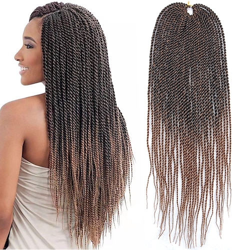 

Twist Braids Crochet Hair Braids Straight Box Braids Dark Brown Gray 100% kanekalon hair 22 inch Braiding Hair 30 roots / pack / The hair length in the picture is 22 inch.