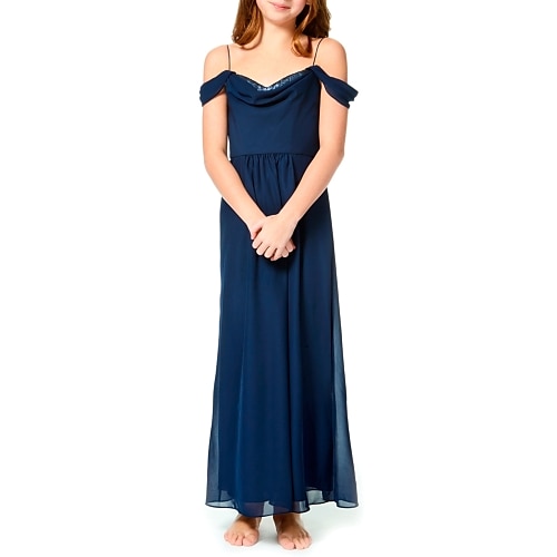 

A-Line Ankle Length Spaghetti Strap Chiffon Junior Bridesmaid Dresses&Gowns With Pleats Wedding Party Dresses 4-16 Year
