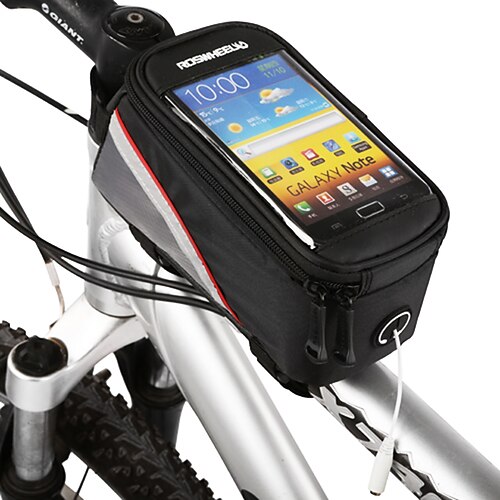 ROSWHEEL Сотовый телефон сумка Бардачок на раму 4.2 дюймовый Сенсорный экран Велоспорт для Samsung Galaxy S6 LG G3 Samsung Galaxy S4 Черный Велосипедный спорт / Велоспорт / iPhone X / iPhone XR