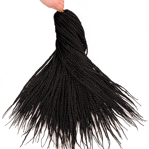 

Faux Locs Dreadlocks Senegalese Twist Box Braids Black Synthetic Hair 18 inch Braiding Hair 1 pc / Normally 5-6 pieces are enough for a full head.