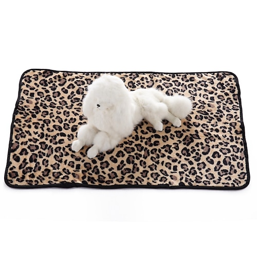 

Dogs Cats Mattress Pad Bed Towels Bed Blankets Blankets Terylene Warm Foldable Soft Leopard Character Zebra White Black Leopard