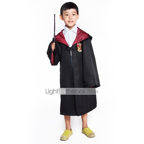

Kid's Harry Potter Cloak Gryffindor Slytherin Ravenclaw Hufflepuff Unisex Boys Girls' Movie Cosplay School Uniforms Green Yellow Red Blue Halloween Carnival