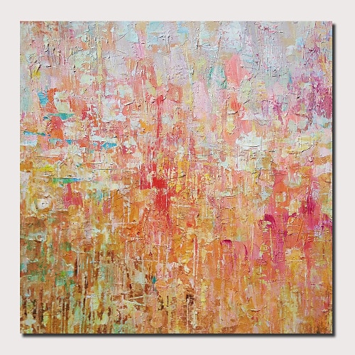 

Oil Painting Hand Painted Square Abstract Landscape Comtemporary Modern Stretched Canvas