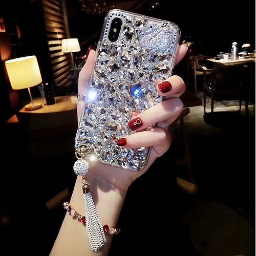 

telefone Capinha Para Apple Capa traseira iPhone 14 Pro Max Plus 13 12 11 Mini X XR XS 8 7 Com Strass Brilho brilho Strass Rígida Acrílico