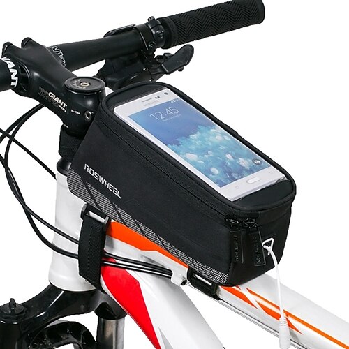ROSWHEEL טלפון נייד תיק תיקים למסגרת האופניים 5.7 אִינְטשׁ מסך מגע עמיד למים רכיבת אופניים ל iPhone 8 Plus / 7 Plus / 6S Plus / 6 Plus iPhone X iPhone XR שחור רכיבה על אופניים / אופנייים / iPhone XS