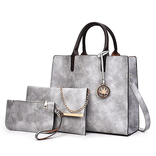 

Women's Bag Sets Handbags Bag Set PU Leather 3 Pcs Purse Set Zipper Event / Party Office & Career Black Gray Red Brown