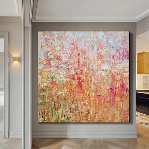 

Hang malte oljemaleri Håndmalte Kvadrat Abstrakt Landskap Moderne Inkluder indre ramme