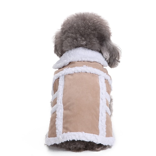 

Prodotti per cani Cappottini Giacca di pelle Vestiti del cucciolo Tinta unita Casual / quotidiano Top caldi All'aperto Inverno Abbigliamento per cani Vestiti del cucciolo Abiti per cani Cachi Caffè