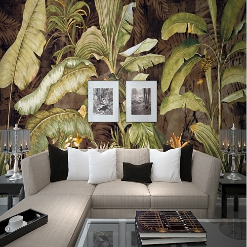 

Mural Wallpaper Wall Sticker Covering Print Adhesive Required Tropical Palm Leaf Canvas Home Décor