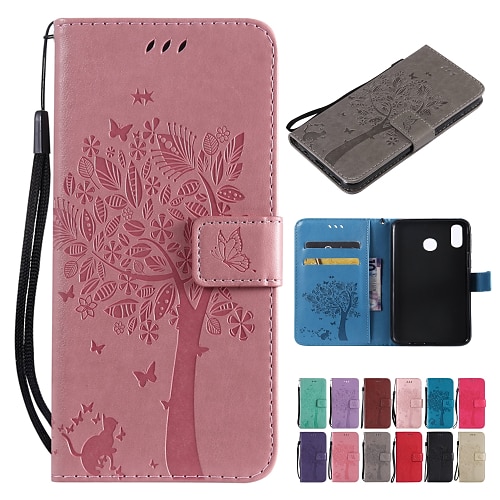 

Case For Huawei P40 P30 Pro P20 Lite HuaweiMate 30 Mate30 Pro Nova 7 Psmart 2020 Huawei P20 Pro Wallet / Card Holder / with Stand Full Body Cases Solid Colored / Tree Hard PU Leather