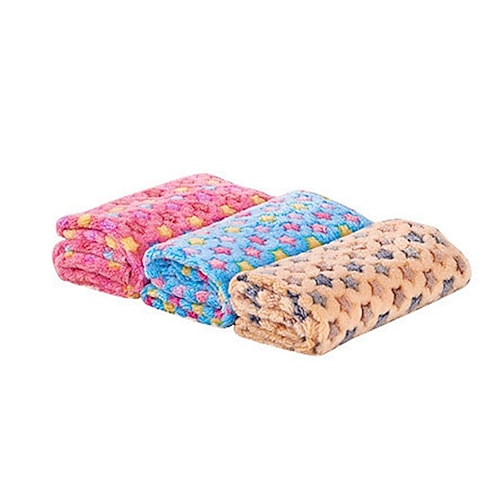 

Dogs Cats Pets Mattress Pad Towels Bed Blankets Blankets Plush Fabric Warm washable Folding Stars Random Color