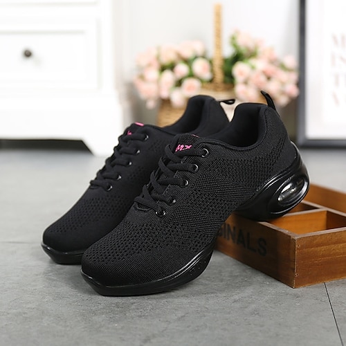 Zapatos De Jazz Para Mujer, Malla Transpirable, Suela Dividida Con Amortiguación De Aire