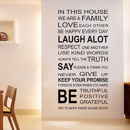 

House Wall Stickers Words Quotes Wall Stickers Decorative Wall Stickers PVC Home Decoration Wall Decal Wall Decoration 2pcs