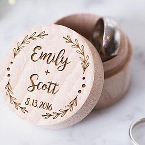 

Personalized Ring Boxes Wood Necklace Cylinder Engraved