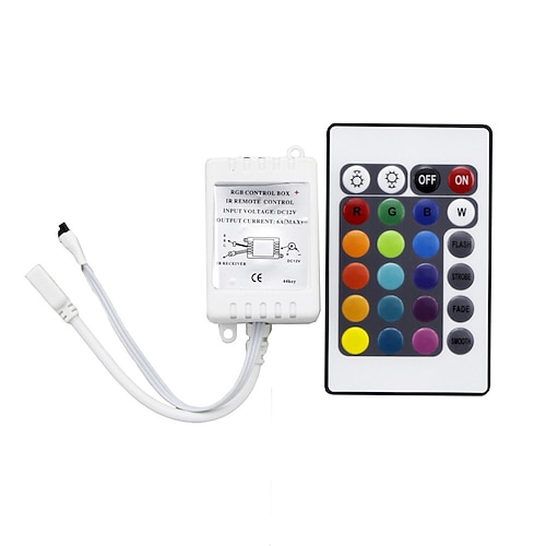 

LED Strip Lights DIY Controller 24 Keys IR RGB Control Box Receiver IR Remote Dimmer DC12V 6A For RGB 2835 3528 5050 Beads