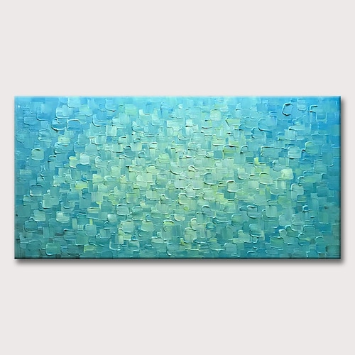 

Handmade Oil Painting Canvas Wall Art Decoration Abstract Blue and Yellow Mosaic Series for Home Decor Rolled Frameless Unstretched Painting