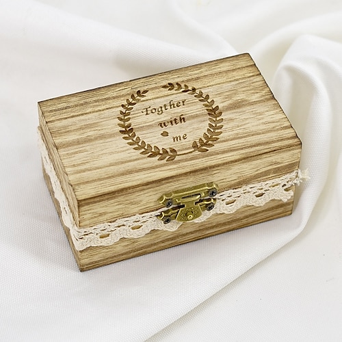 

Personalized Ring Boxes Wood Necklace Cuboid Engraved