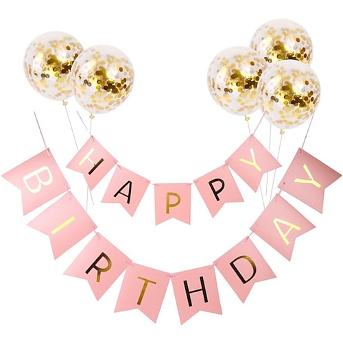 

1set Happy Birthday Letter Banner Rose Gold Confetti Balloons Baby Shower Birthday Party Decorations Boy Girl Kids Party Favors