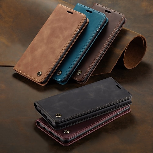 

Phone Case For Samsung Galaxy Wallet Case S23 S22 S21 S20 Plus Ultra A72 A52 A42 S10 with Stand Magnetic Flip Shockproof Solid Colored PU Leather