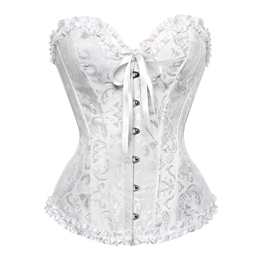 

Corset Women's Plus Size Corsets Country Bavarian Overbust Corset Tummy Control Push Up Jacquard Solid Colored Abstract Sexy Hook & Eye Lace Up Nylon Polyester Christmas Party Halloween Wedding Party