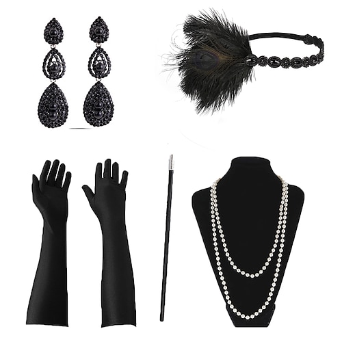 

Necklace Earrings Halloween Costume Costume Accessory Sets Outfits Masquerade Retro Vintage 1920s The Great Gatsby Halloween Artificial feather For The Great Gatsby Cosplay Halloween Carnival Women's